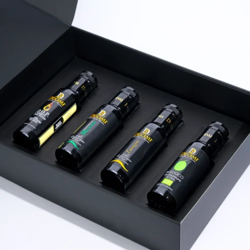 Confezione Regalo con 4 bottiglie da 100ml di Olio Decimi